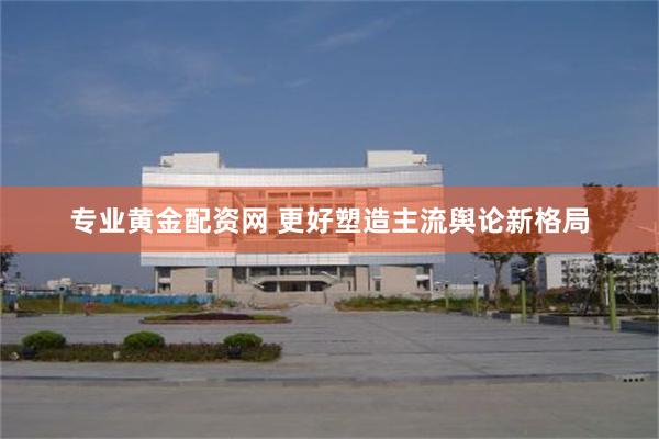 专业黄金配资网 更好塑造主流舆论新格局